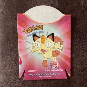 Pokemon Meowth Burger King Unused Rare French Fries Collectible Container